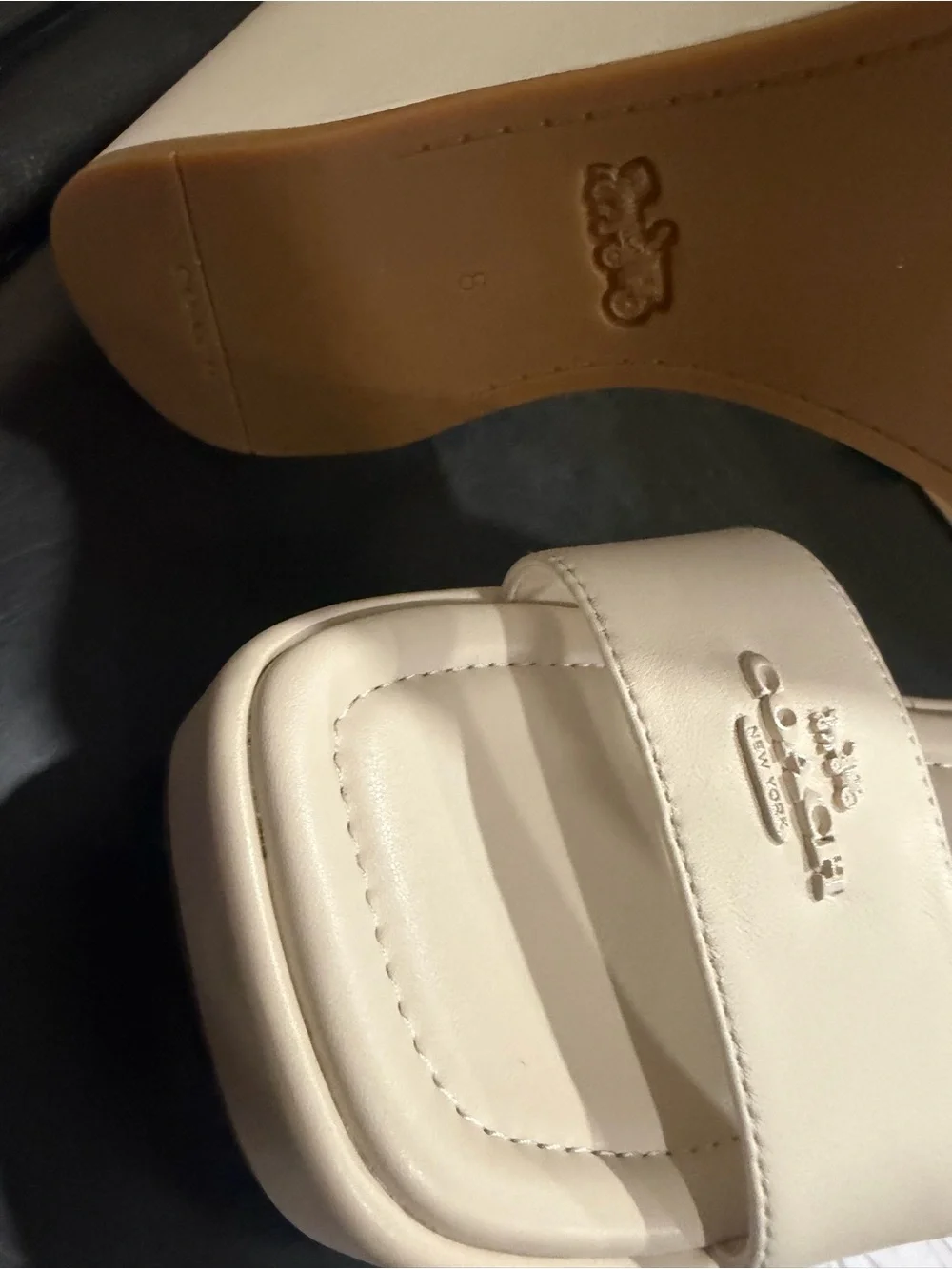 Coach Cream Platform Sandals